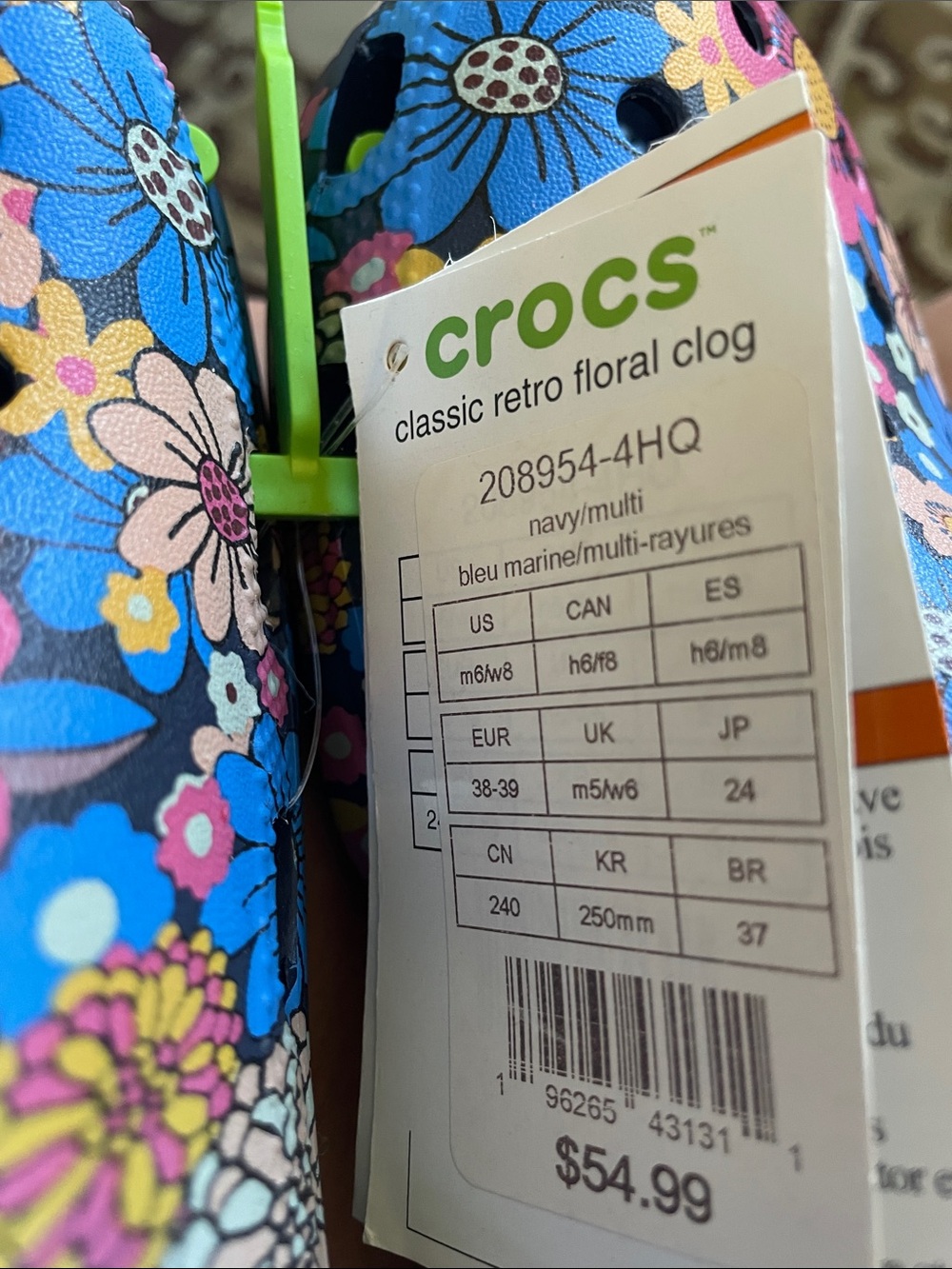 CROCS Kids Floral Clogs - Blue, Pink, Yellow Multi - Picture 6 of 7